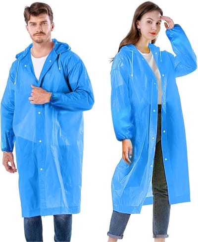 Regenponcho voor dames en heren, herbruikbare regenjas van ademend EVA-materiaal voor wandelen, fietsen, kamperen en reizen
