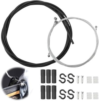 Fiets remkabel set - Remkabel reparatie - Fiets onderhoud - Roestvrij staal draden - 2.5 meter buis - Zwart