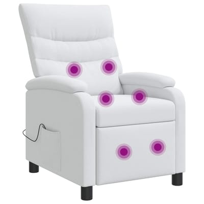 vidaXL - Massage - Relaxstoel - Wit - Stof