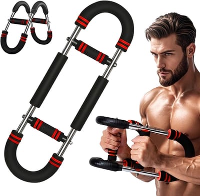 Armtrainer - Trainingsapparaat Bovenlichaam - Zwart-rood 30-50kg Verstelbare Weerstand - Opvouwbaar Stalen Ontwerp - Voor Borst, Schouders & Biceps