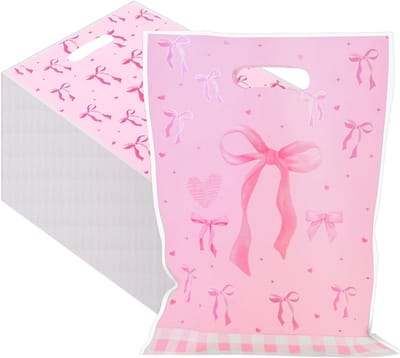 Roze Cadeautassen met Strik - 100 Stuks - Geschikt voor Feestjes, Verjaardagen en Bruiloften, Perfect voor Snoep en Kleine Geschenken