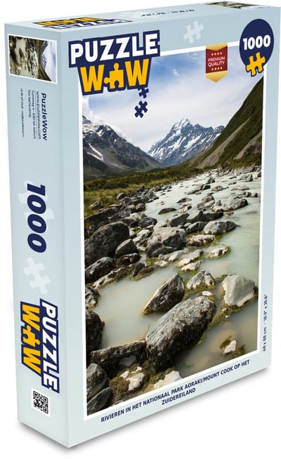 Puzzel Rivieren in het Nationaal park Aoraki/Mount Cook op het Zuidereiland - Legpuzzel - Puzzel 1000 stukjes volwassenen