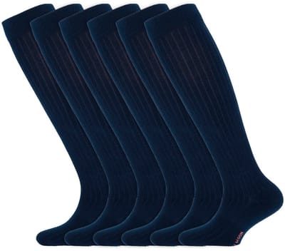 Kniekousen | Sokken voor meisjes | Merk: Yellow Moon | Kleur: Blauw | Maat: 19 t/m 34 | 6 Paar