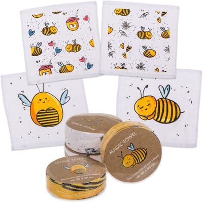 Dailygoods- Washandjes Set van 4 - Magische Handdoeken - Gastendoekjes - Zachte Katoenen Doeken - 30 x 30 cm - Huidvriendelijk - Handdoek