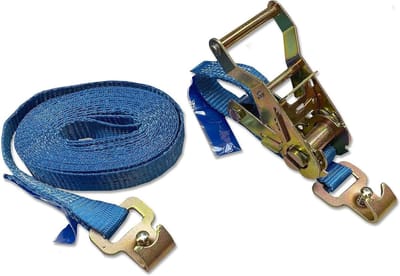 Spanbanden Set - Sjorbanden Korrrail - Veilig Transport - Geproduceerd Volgens Norm - 4 Stuks 5 Meter - Blauw