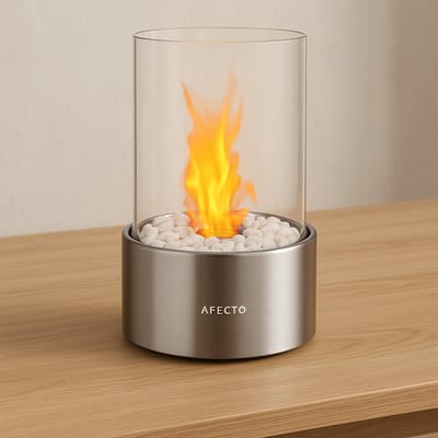 Afecto bio ethanol tafelhaard - 200 ml - RVS - 27 x 16,5 cm - eenvoudig in gebruik