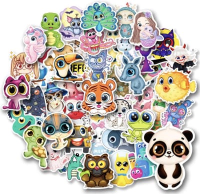 Winkrs | Dieren Stickers | 50 Stuks - Stickers geschikt voor Muur, Laptop, Telefoon, Notitieboek, etc. | Geschikt voor kinderen
