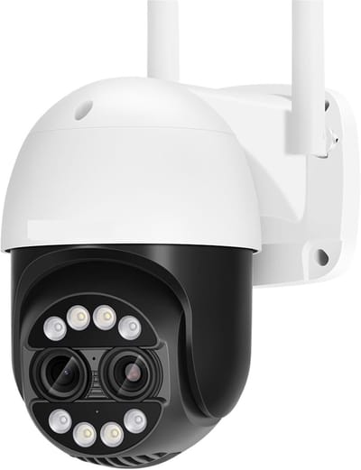 Beveiligingscamera Duo Lens - PTZ IP Camera - Huis Bewaken - 8x Digitale Zoom - 4K 8MP - Zwart