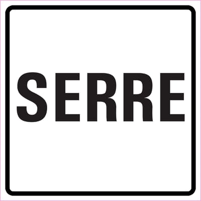 Serre sticker, wit zwart 100 x 100 mm