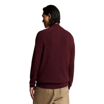 Lyle & Scott Heren Quarter Zip Zadelmouw Trui (Rood)