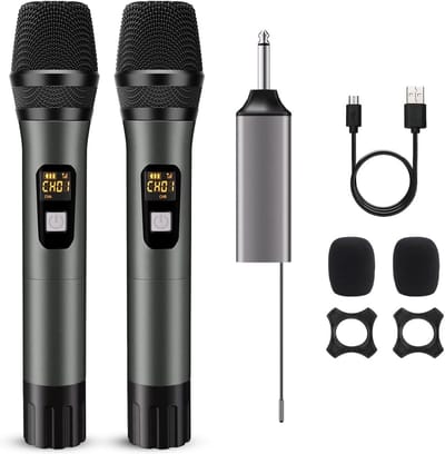 Draadloos Dubbel Handheld Microfoonsysteem UHF voor Live Optredens en Presentaties
