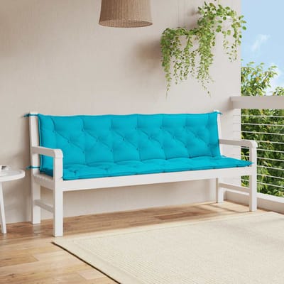 vidaXL - Tuinbankkussens - 2 - st - 200x50x7 - cm - stof - turquoise