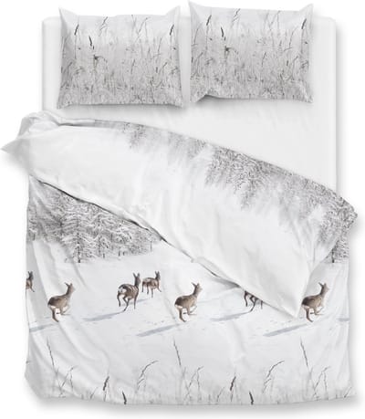 Zohome Snowy Dekbedovertrek - Tweepersoons - Flanel - 200x200-220cm - Wit