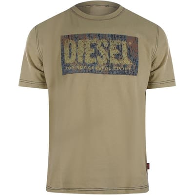 Diesel Heren T-shirt katoen met logo (Pelikaan)
