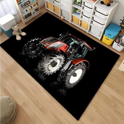 Auto Tractor Serie Patroon Tapijt, Woonkamer en Slaapkamer Huishoudelijke Artikelen, Kinderkamer Sofa Mat Deurmat Vloer Antislip Kleed Cadeau 50x80cm (20x31in)