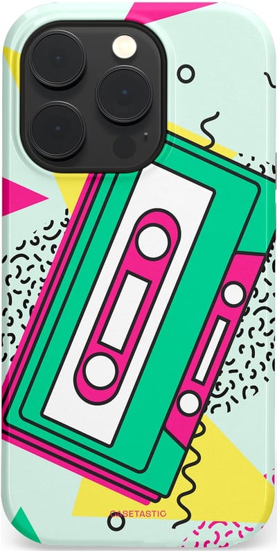 Casetastic Hoesje Geschikt voor Apple iPhone 14 Pro Magsafe - Stijlvolle Beschermende Duo-layer Case - Retro 80s muziek