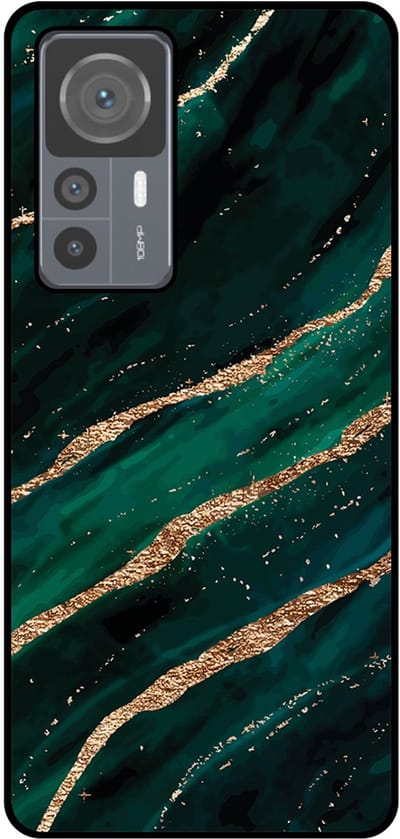 Smartphonica Telefoonhoesje Geschikt voor Xiaomi 12T / 12T Pro met marmer opdruk - TPU backcover case marble design - Groen Goud geschikt voor Xiaomi 12T;Xiaomi 12T Pro