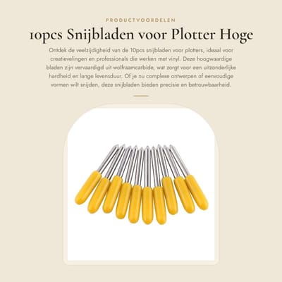 Dailygoods- Snijmes Professioneel - 10 Stuks - Wolfraamcarbide Bladen - Hoge Precisie - Voor Vinylsnijden - Duurzaam en Taai - Snijblad