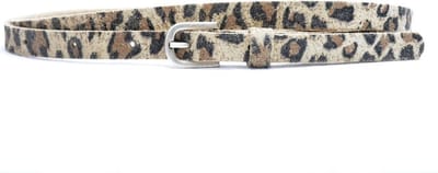 Moderiemen 1,5 cm smalle dames riem - panter print - 100% leder -  Maat 85 - Totale lengte 100cm