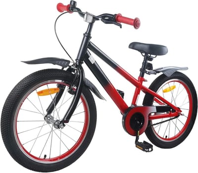 Kinderfiets - Jongensmeisjesfiets - Buiten spelen - Stalen frame - 22 inch - Blauw Zwart