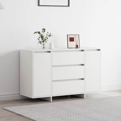 vidaXL - Dressoir - met - lade - Wit - 120 - x - 41 - x - 75 - cm - Bewerkt - hout
