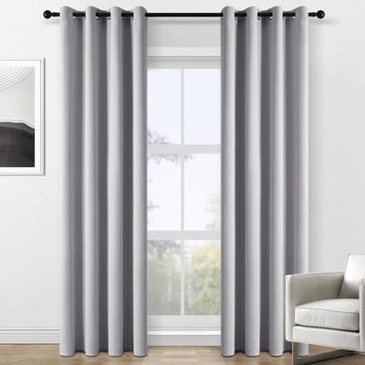 Zwarte verduisterende gordijnen voor buitengebruik, 140 x 240 cm, set van 2, ideaal voor balkon en privacy
