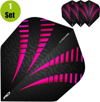 RedDragon Hardcore Radical Dartflights - Zwart-Roze