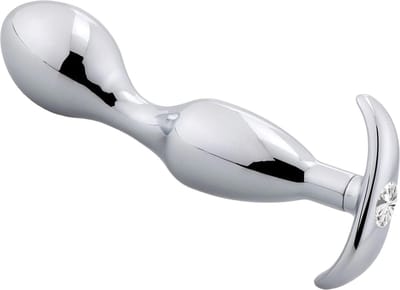 Cupitoys® Metalen buttplug - Zilver - Diamant wit - Anker - Ergonomisch - Sex toys voor vrouwen - Sex toys voor mannen - Buttplugs