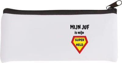 Akyol - mijn juf is mijn superheld Etui - Juf - super juf - verjaardag - cadeautje voor juf - juf artikelen - kado - geschenk - collega's - 20 bij 9 cm