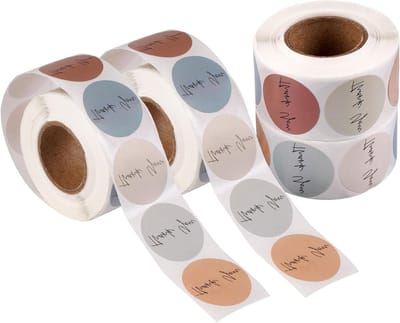 2000 Stuks Bedankt Stickers, 25mm Zelfklevende Ronde Stickers voor Cadeauverpakking, Enveloppen en Wenskaarten