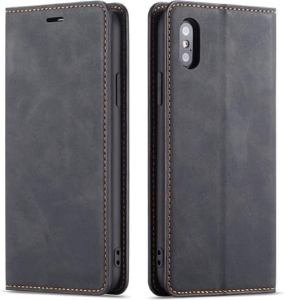 Geschikt voor Apple iPhone XS Max Bookcase | Zwart | Pasjeshouder | Portemonnee hoesje