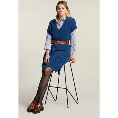 River Woods Blue Knitted Sleeveless Dress Size: XS/S | Mini Dresses Outlet | Dames | Blauw