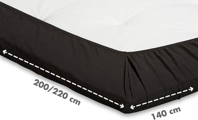 Beter Bed Select Jersey Hoeslaken Topper - 70/80/90 x 200/210/220 cm - 100% Katoen - Matrasbeschermer - Matrashoes - Zwart