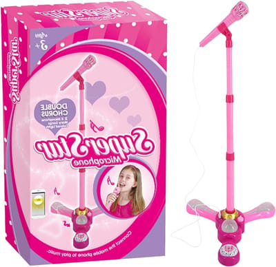 Kinder Microfoon - Karaoke Speelgoed - Muziek Maken - In Hoogte Verstelbaar - 31 x 7 x 31 cm - Kleurrijk