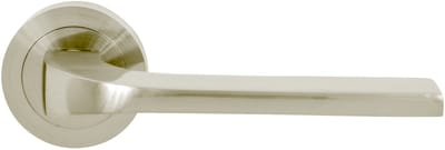 Domino® Deurklink TIPO R M9 - Nikkel gelakt - Deurkruk, Deurbeslag, Deurklinken voor Binnen - Deurbeslag van aluminium - Deurklink voor kamerdeur, kantoordeur, kelderdeur en binnendeur