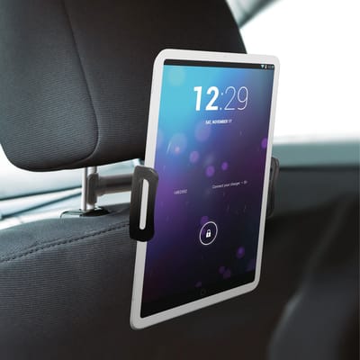 Universele Tablet Houder Voor Auto Hoofdsteun – Verstelbare Autohouder Voor Tablets 7–10 Inch – 120° Draaibaar En Kantelbaar – Veermechanisme Met Siliconen Bescherming – Zwart [55009C]