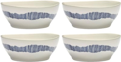 Serax - Ottolenghi Feast - Kom L - Wit/Blauw - 18 Ø - 4 stuks