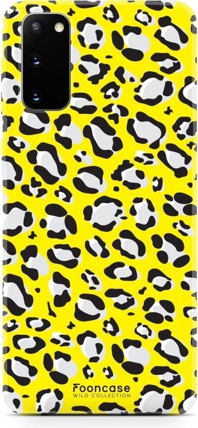 Fooncase Hoesje Geschikt voor Samsung Galaxy S20 - Shockproof Case - Back Cover / Soft Case - Luipaard / Leopard print / Geel