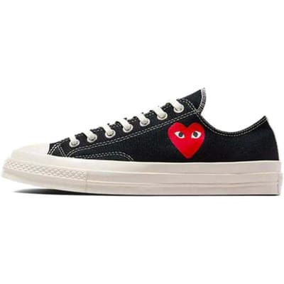 Comme des Garçons PLAY x Converse Chuck 70 Low 'Single Heart - Zwart' 40 beige