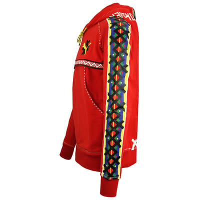 Puma x Jahnkoy Hoodie Rood Heren Logo-bedrukt Trui 596680 47