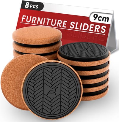 Meubel glijders voor houten vloer - 8 stuks - 9 cm - Vilt meubelglijders - Bescherming tegen krassen - Gemakkelijk verplaatsen zware meubels