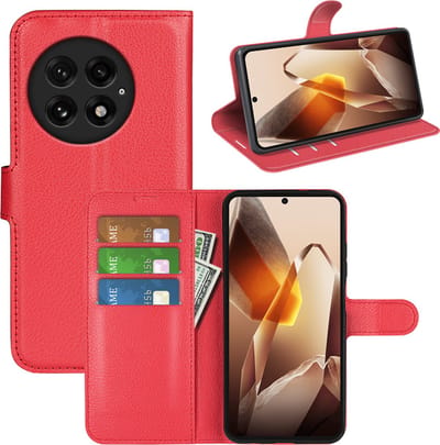 MobyDefend Hoesje - Geschikt voor OnePlus 13 - Kunstleren Wallet Book Case (Sluiting Voorkant) - Rood