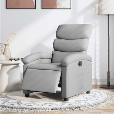 Elektrische Relaxstoel - Comfortabele Fauteuil - Ontspannen Thuis - Automatische Verstelling - 70 x 92 cm - Lichtgrijs