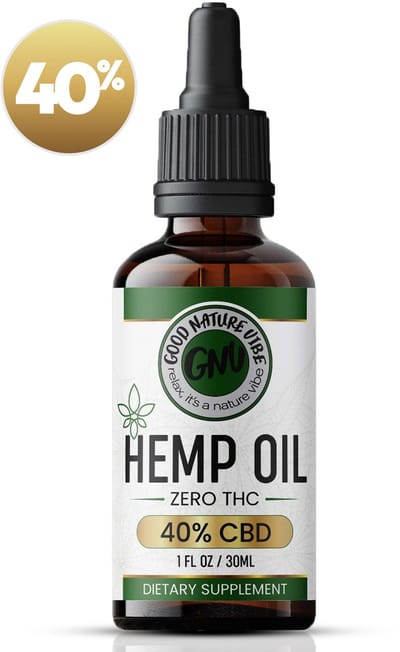 Good Nature Vibe CBD Olie 40% - 30ML - 12000mg CBD - Sterkste CBD Druppels Kopen - Cannabidiol Olie - Natuurlijk & Zuiver - Premium Kwaliteit - Glazen Pipetfles