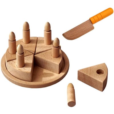 Kinderen Simulatie Verjaardagstaart Houten Speelgoed Rollenspel Beuken Houten Paletten Voedsel Snijden Taart Interactieve Spellen Keukenspeelgoed
