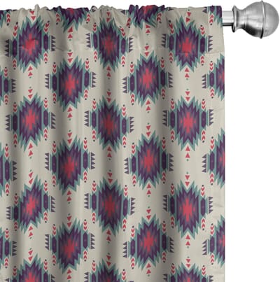 ABAKUHAUS Ikat Voorhangen – 2x75x225 cm – Mikrofaser, Meerkleurig