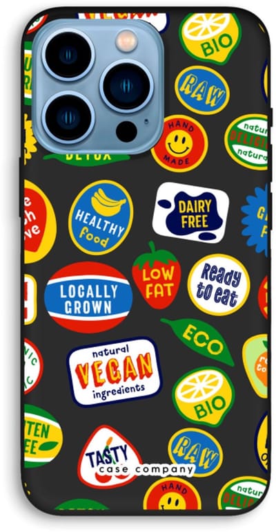 Case Company® - Hoesje geschikt voor iPhone 13 Pro hoesje - Fruitsticker - Biologisch Afbreekbaar Telefoonhoesje - Bescherming alle Kanten en Schermrand