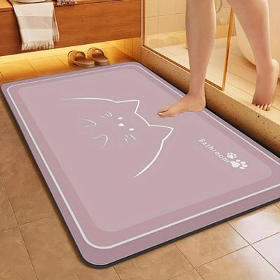 Eenvoudige Badkamer Antislip Mat Huishoudelijk Toilet Absorberende Vuil Sneldrogende Mat Toilet Olie-absorberende Diatomeeënaarde Mat 40 * 60cm (diatom mud)