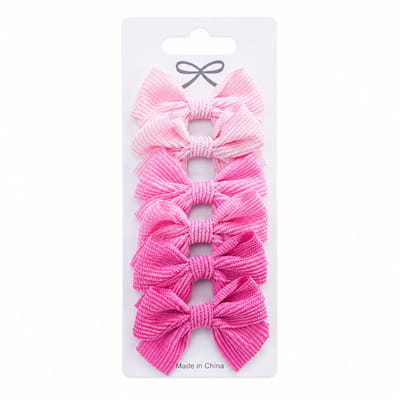 Vavida Haarspeldjes - 6 stuks - Strikjes - Meisjes - Leuk Als Cadeautje - Lichtroze - Roze - Donkerroze
