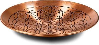 Yogi & Yogini naturals Koperen schaal met bloem des levens (15 cm)